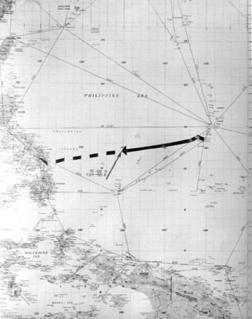 Old map image over Guam